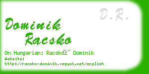 dominik racsko business card